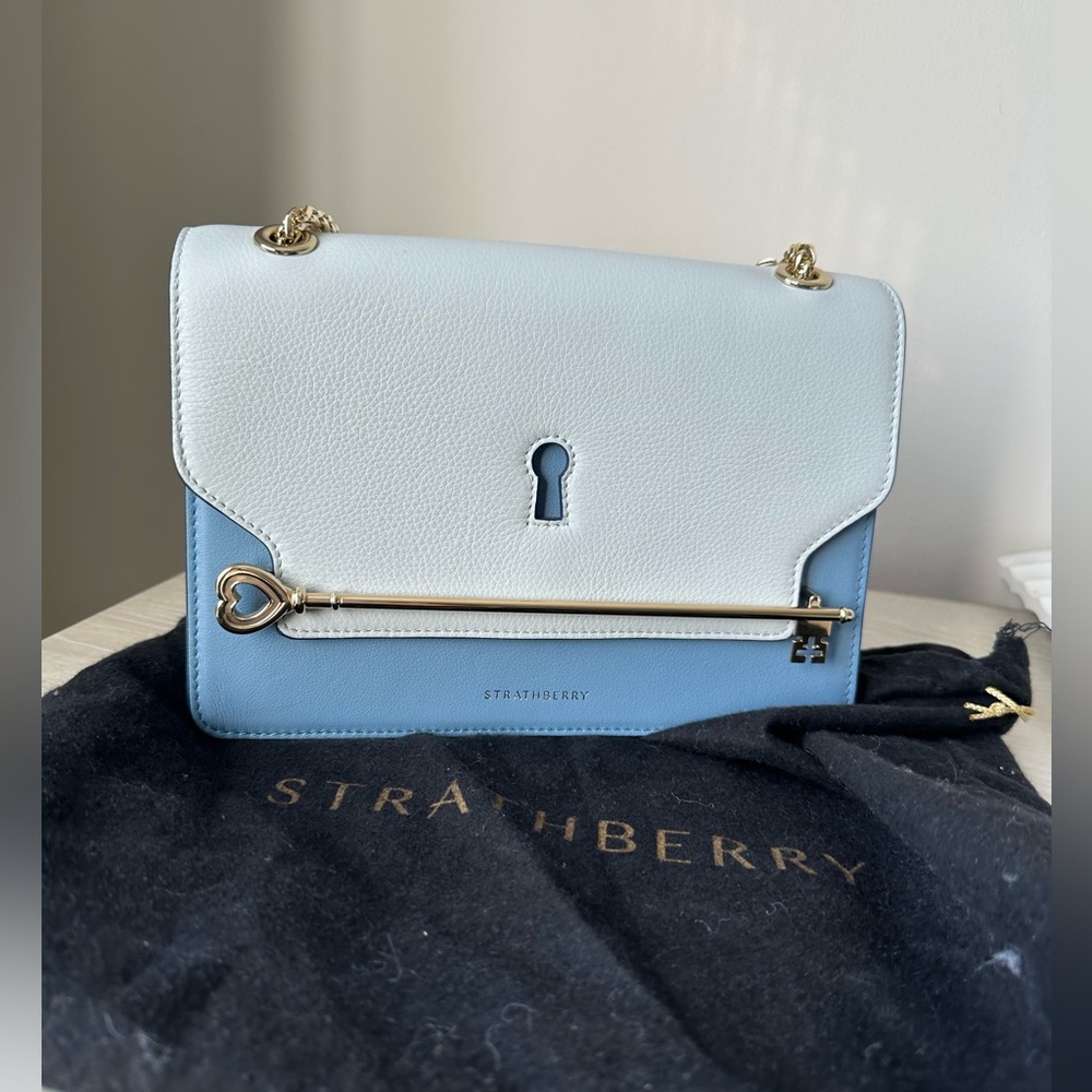 NWT Strathberry Alice in Wonderland Blue East West Bag